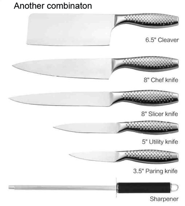 Stainless Steel 8pcs Kitchen Knife Set with Block