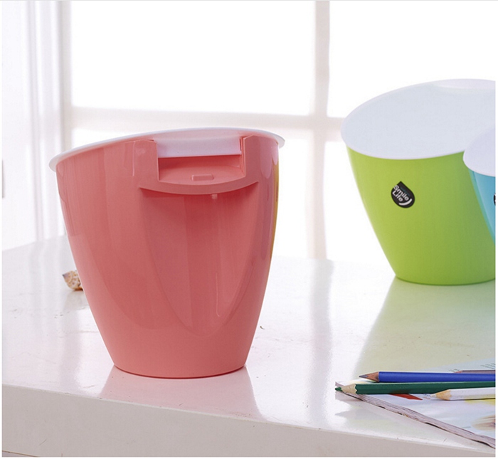  PP Wholesale Household Desktop Plastic Trash Bin with Flap Lid