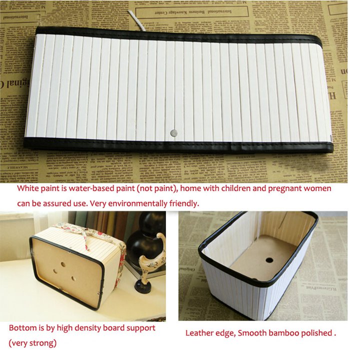 Bamboo Storage Basket With Fabric