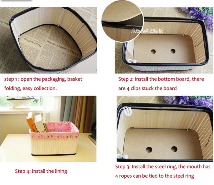 Bamboo Storage Basket With Fabric