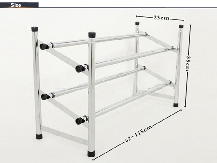 Adjustable Two Tier Carbon Steel Shoe Storage Rack