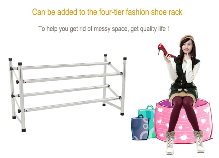 Adjustable Two Tier Carbon Steel Shoe Storage Rack