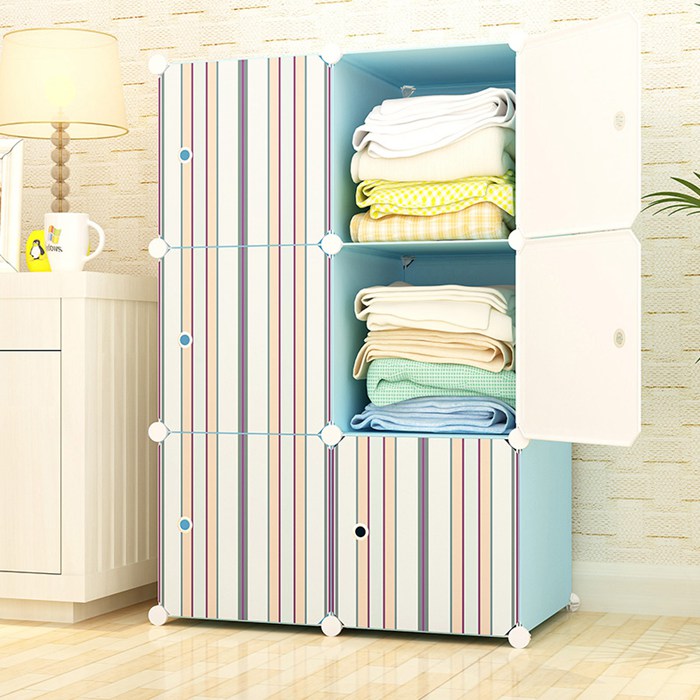 Mediterranean Style DIY Plastic Wardrobe Storage Cabinet