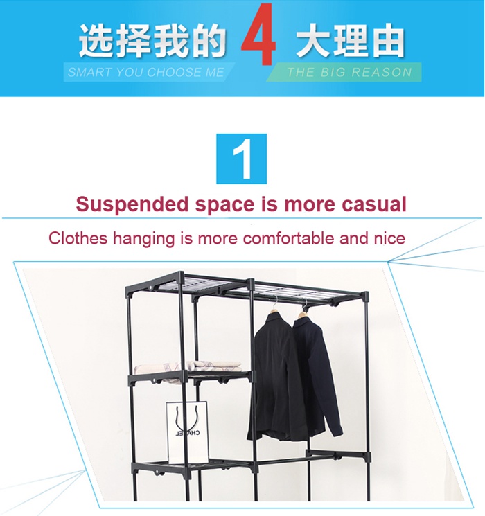  Metal Wardrobe Cabinet Clothes Rack Storage