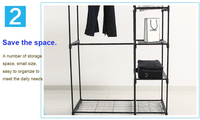  Metal Wardrobe Cabinet Clothes Rack Storage