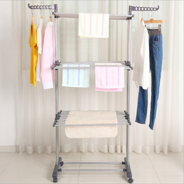 Tower Steel Coating Clothes Drying Rack with Wheel