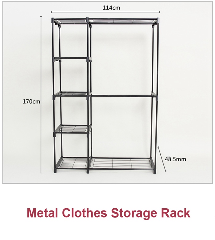 Metal Wardrobe Cabinet Clothes Rack Storage