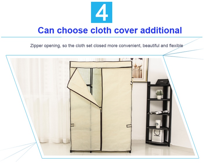 Metal Wardrobe Cabinet Clothes Rack Storage