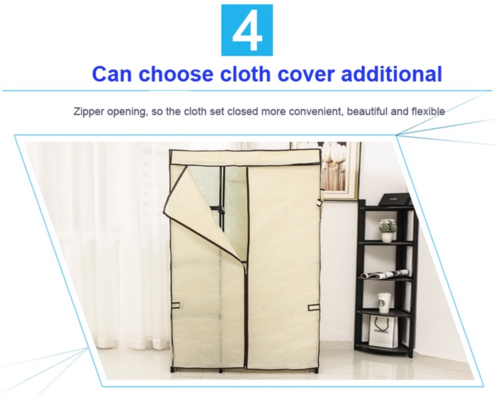 Metal Wardrobe Cabinet Clothes Rack Storage