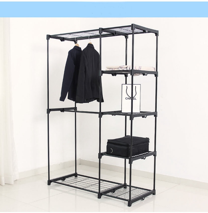 Metal Wardrobe Cabinet Clothes Rack Storage