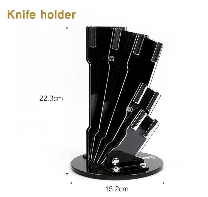 Stainless Steel 6pcs Kitchen Knife Set With Wooden Handle and Knife Block