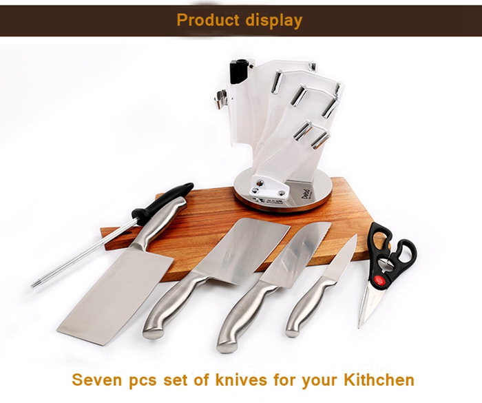 Stainless Steel 7pcs Kitchen Knife Set With Block