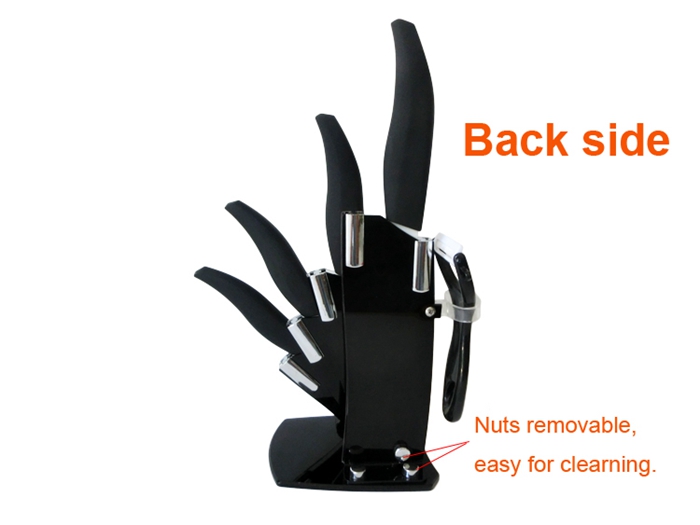 Non-Slip Handle 6 Pcs Ceramic Knife Set with Block