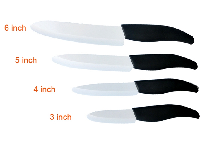 Non-Slip Handle 6 Pcs Ceramic Knife Set with Block