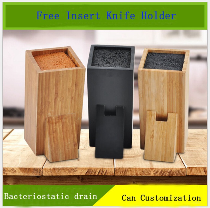 High Quality Free Insert MDF/ Wooden/Bamboo Square Knife Block