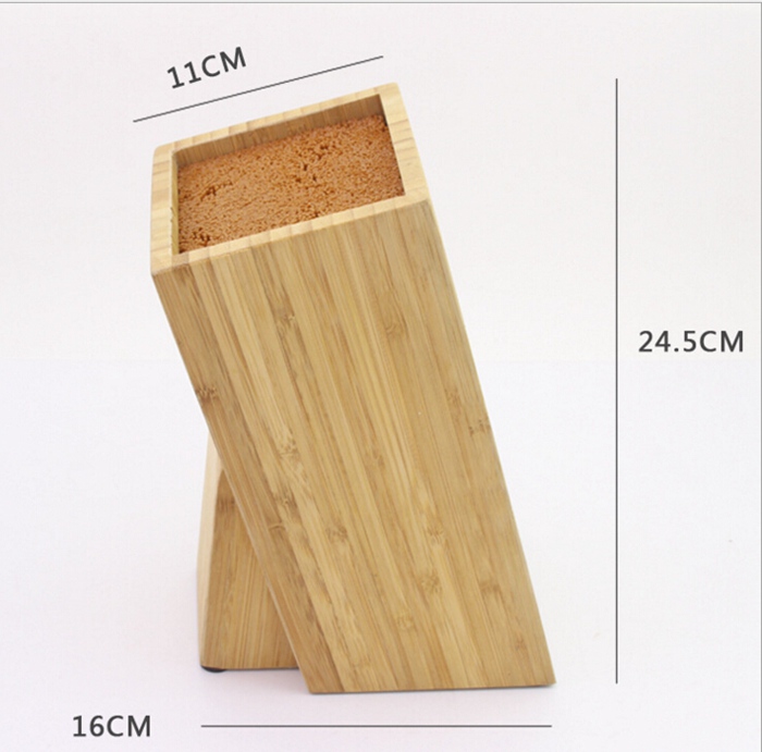High Quality Free Insert Bamboo/MDF/ Wooden Square Knife Block