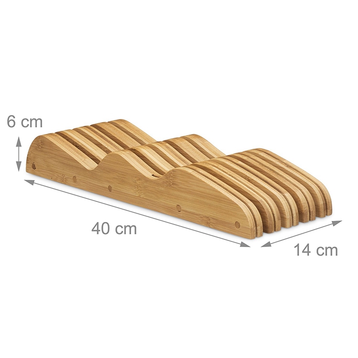 Fresh Design Kitchen In-Drawer Bamboo Knife Block/ Holder