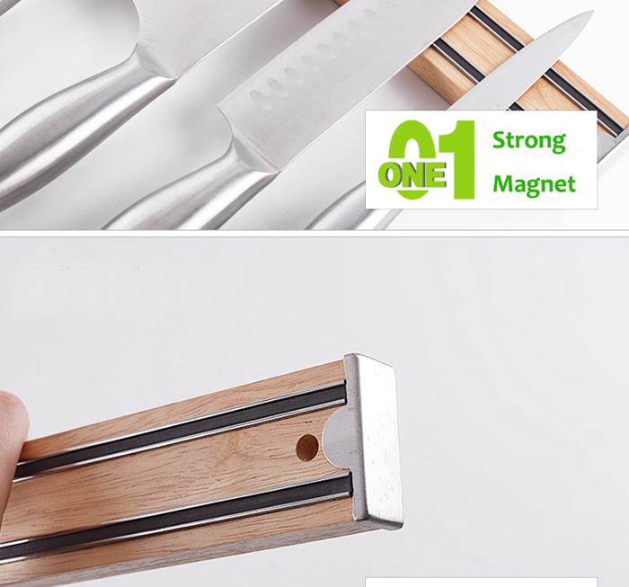 Wooden Magnetic Bar Knife Wall Holder