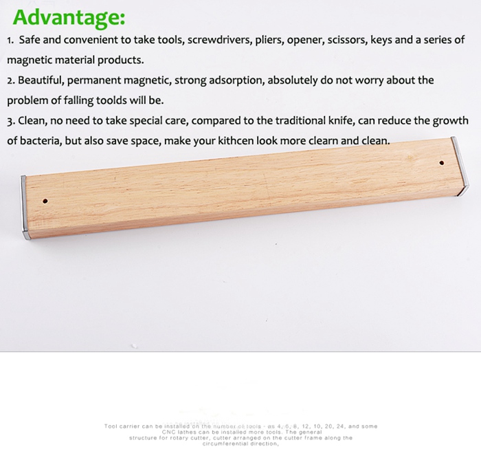 Wooden Magnetic Bar Knife Wall Holder