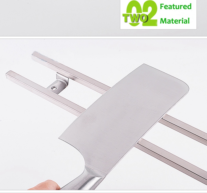 Square Tube Stainless Steel Magnetic Bar Knife Wall Holder