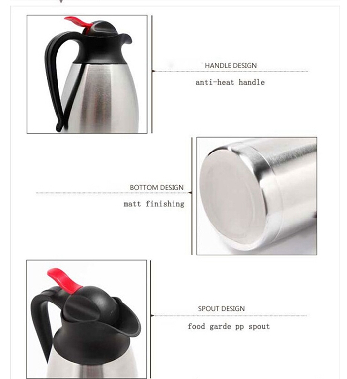 Durable Design Double Wall Stainless Steel Vacuum Goose Neck Coffee Kettle