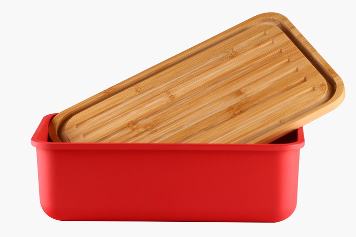 Durable Food safe Bamboo Fiber Bread Box with Bamboo Lid