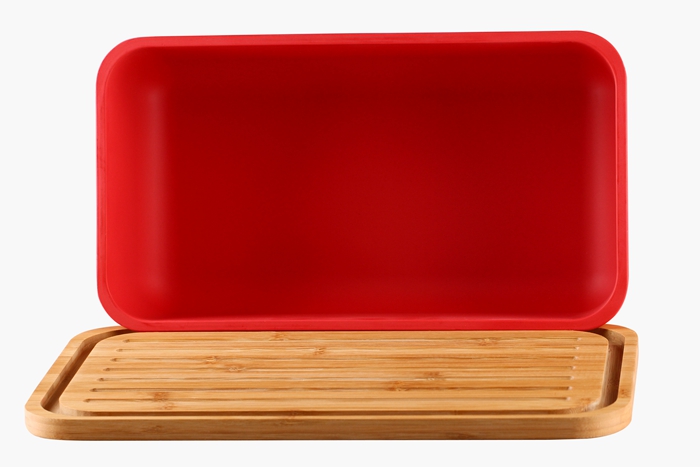 Durable Food safe Bamboo Fiber Bread Box with Bamboo Lid