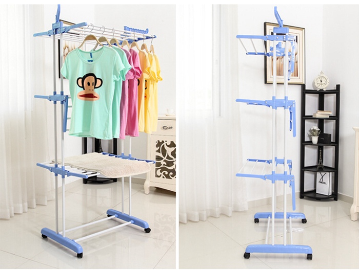 Tower Steel Coating Clothes Drying Rack with Wheel