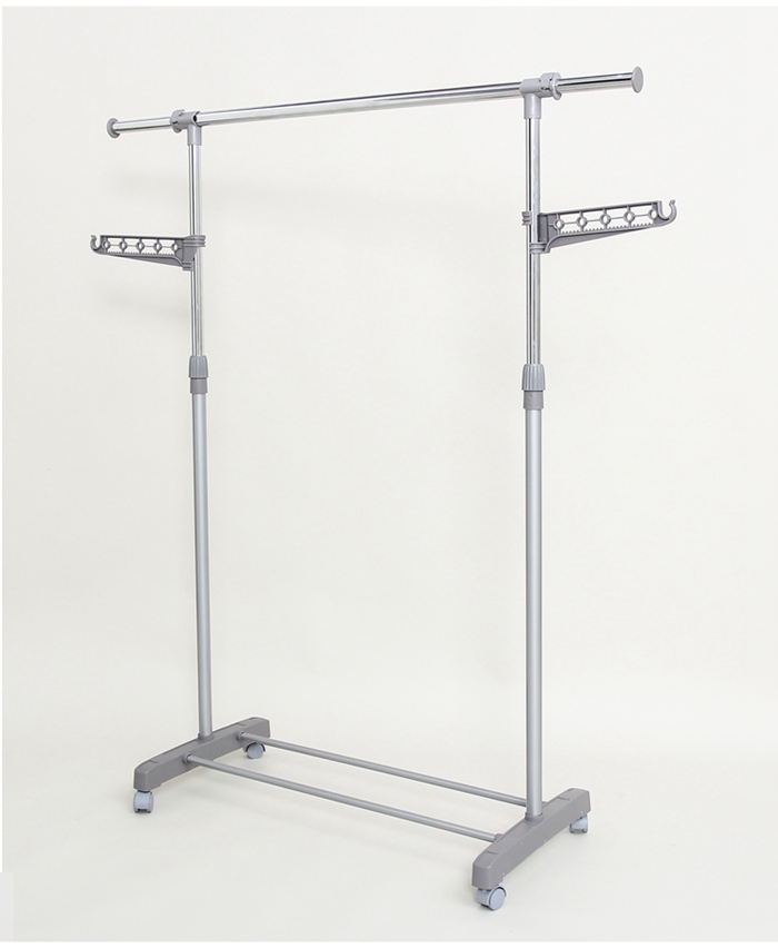 Extendable Single-pole Clothes Drying Rack with Wheel