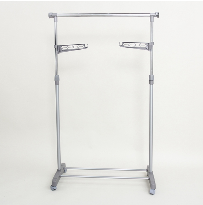 Extendable Single-pole Clothes Drying Rack with Wheel