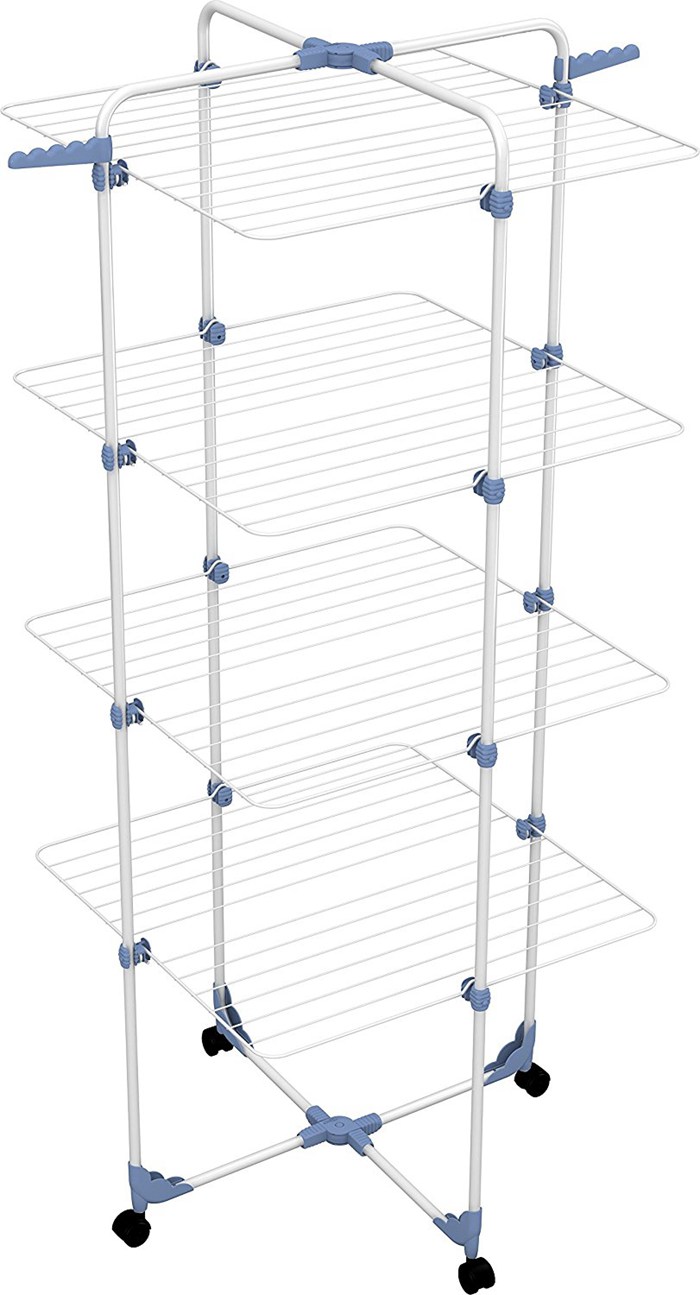40M 4 Layers Tower Iron Clothes Drying Rack with Wheel
