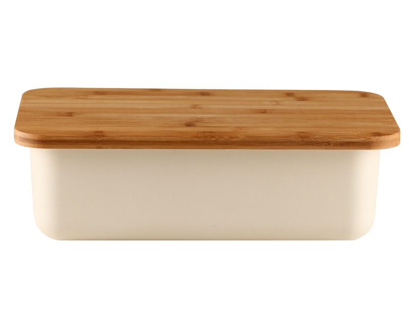 Durable Food safe Bamboo Fiber Bread Box with Bamboo Lid