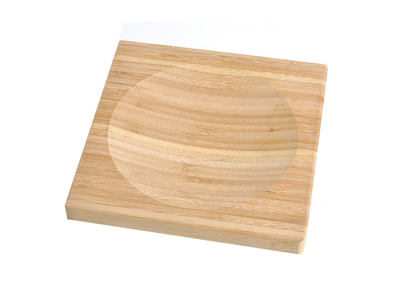 Bamboo Herb /Spice Cutting Board with Corner Double Blade Knife