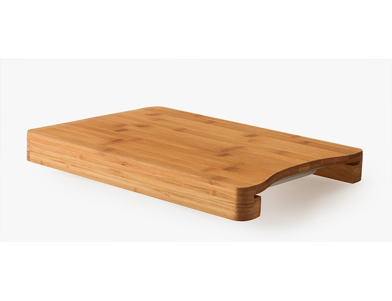 Natural Bamboo Chopping Boards with Stainless Steel Food Drawer