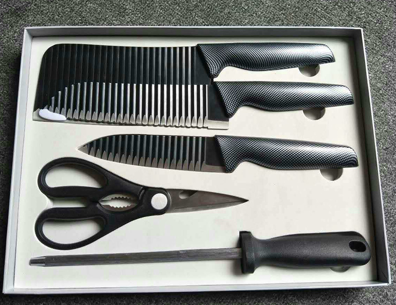 Stainless Steel 5pcs Kitchen Knife Set with Block