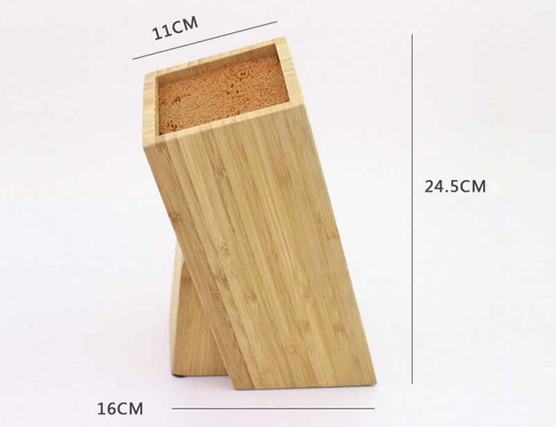 High Quality Free Insert Bamboo/MDF/ Wooden Square Knife Block