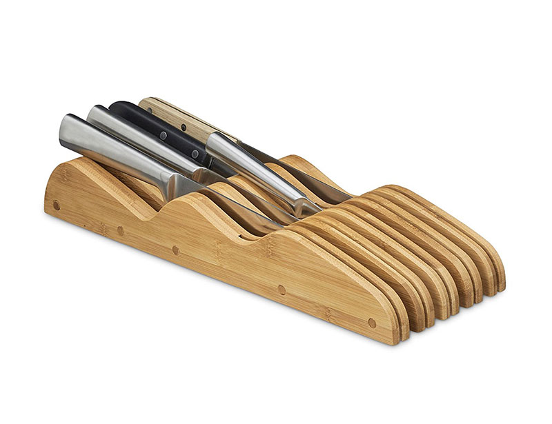 Fresh Design Kitchen In-Drawer Bamboo Knife Block/ Holder