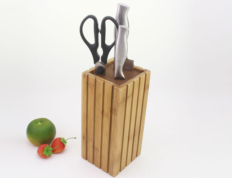 High Quality Free Insert Bamboo/ Wooden Square Knife Block