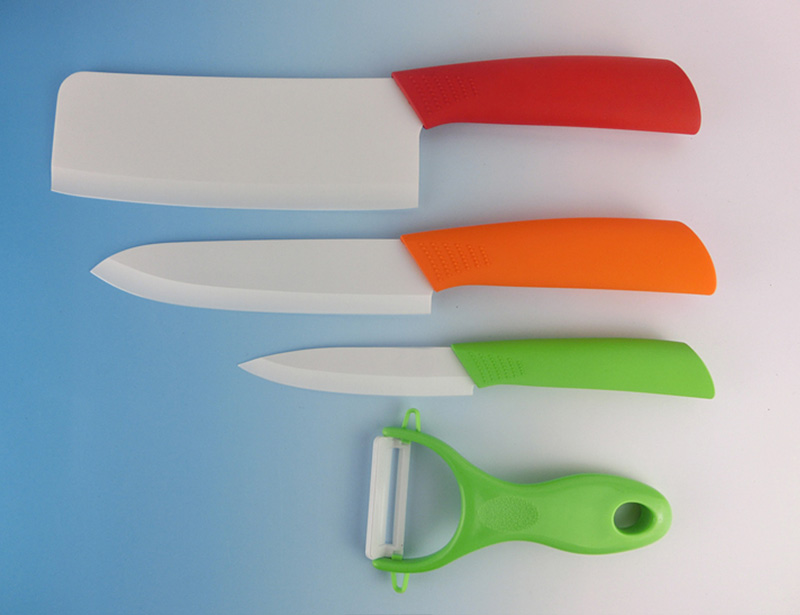 Non-Slip Handle 5 Pcs Color Full Ceramic Knife Set with Block