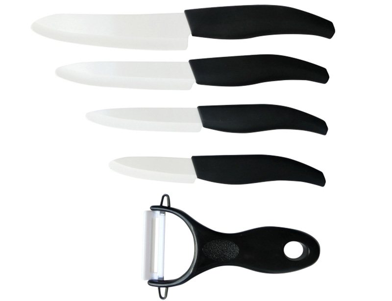 Non-Slip Handle 6 Pcs Ceramic Knife Set with Block