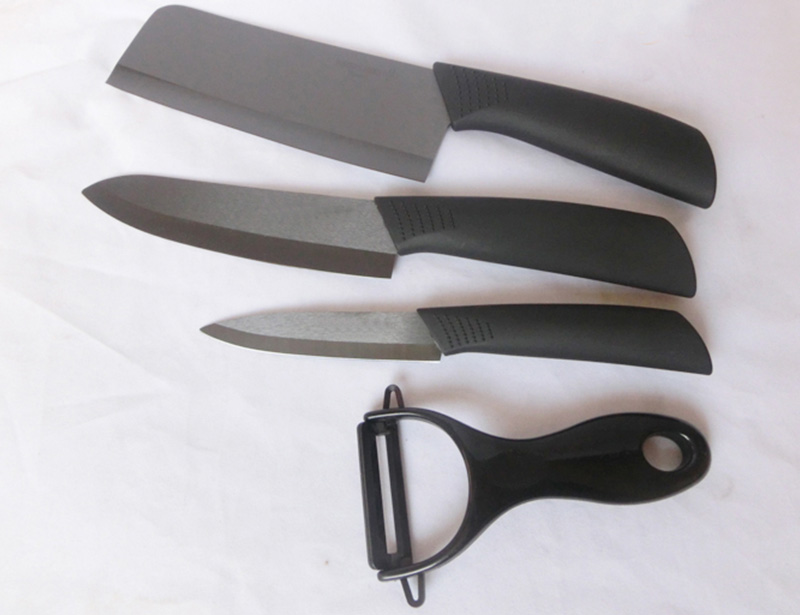  5 Pcs Black Blade Ceramic Knife Set with Block