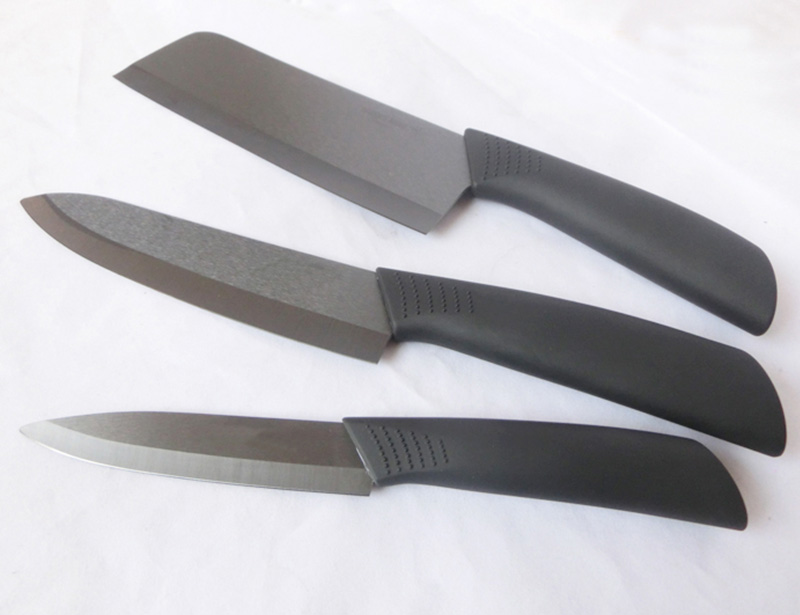  5 Pcs Black Blade Ceramic Knife Set with Block