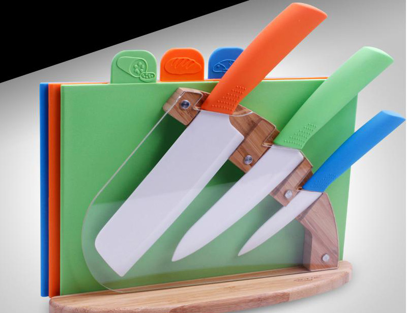 7 Pcs Color Full Ceramic Knife Set with Block