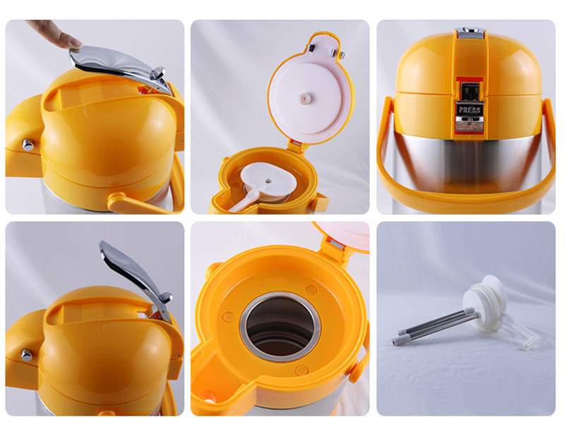 Zinc Alloy Lever Colorful Double Wall Stainless Steel Vacuum Air Pot