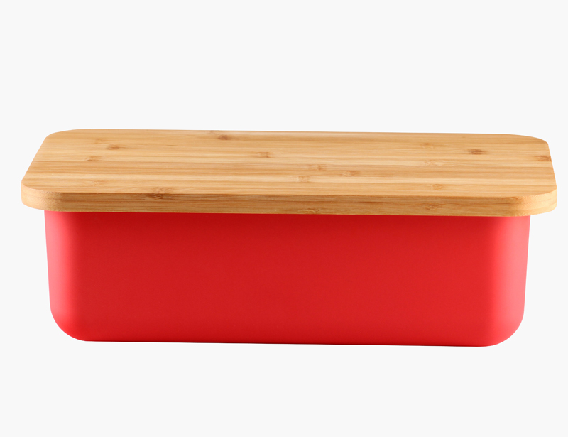 Durable Food safe Bamboo Fiber Bread Box with Bamboo Lid