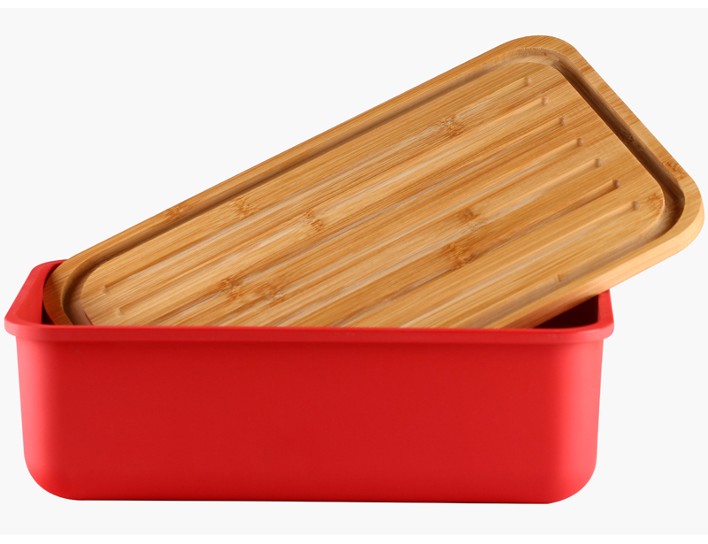 Durable Food safe Bamboo Fiber Bread Box with Bamboo Lid