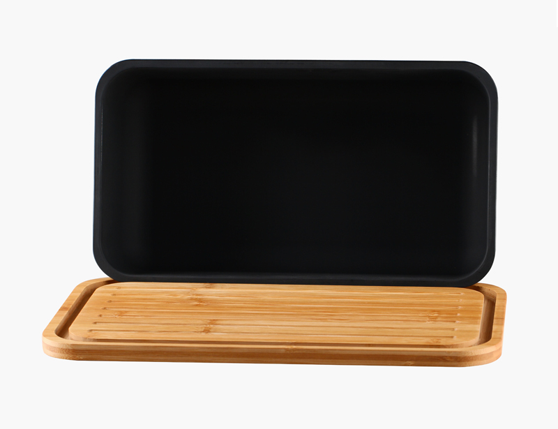 Durable Food safe Bamboo Fiber Bread Box with Bamboo Lid