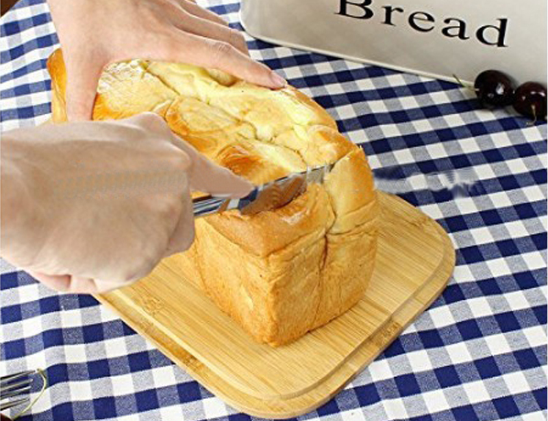 Durable Food safe Metal Bread Box with Bamboo Lid