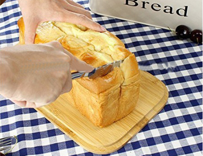 Durable Food safe Metal Bread Box with Bamboo Lid