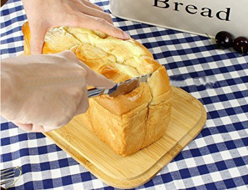 Durable Food safe Metal Bread Box with Bamboo Lid